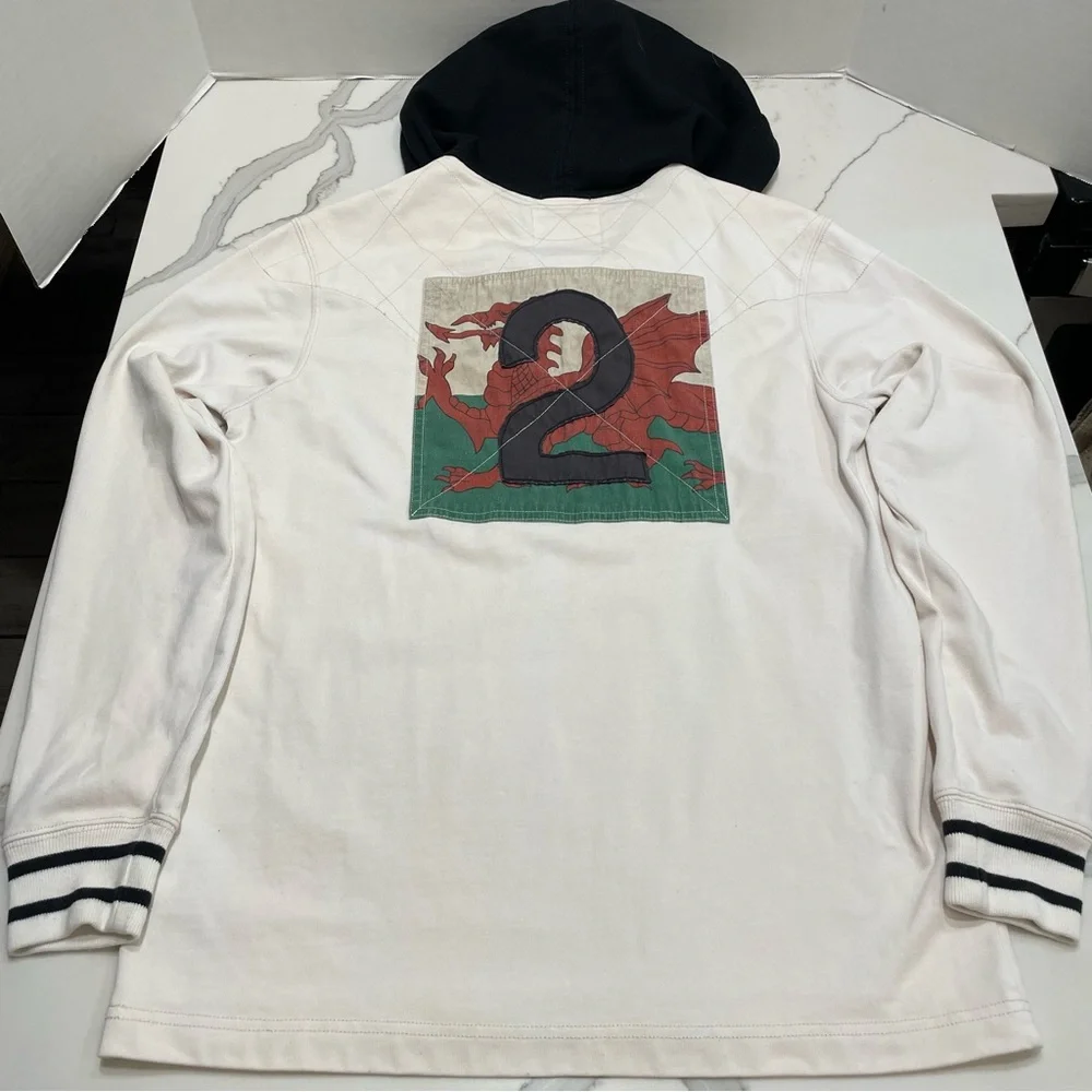 Vtg Ralph Lauren Wales Dragon Rugby Long Sleeve Hooded #2 Jersey Shirt Mens S - Picture 13 of 13